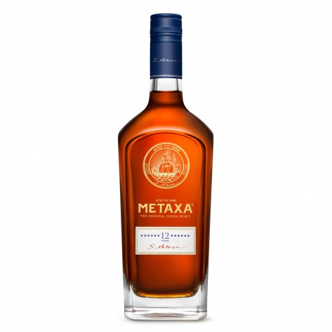 Metaxa 12 stars 700ml, exceptional Greek alcohol, front view
