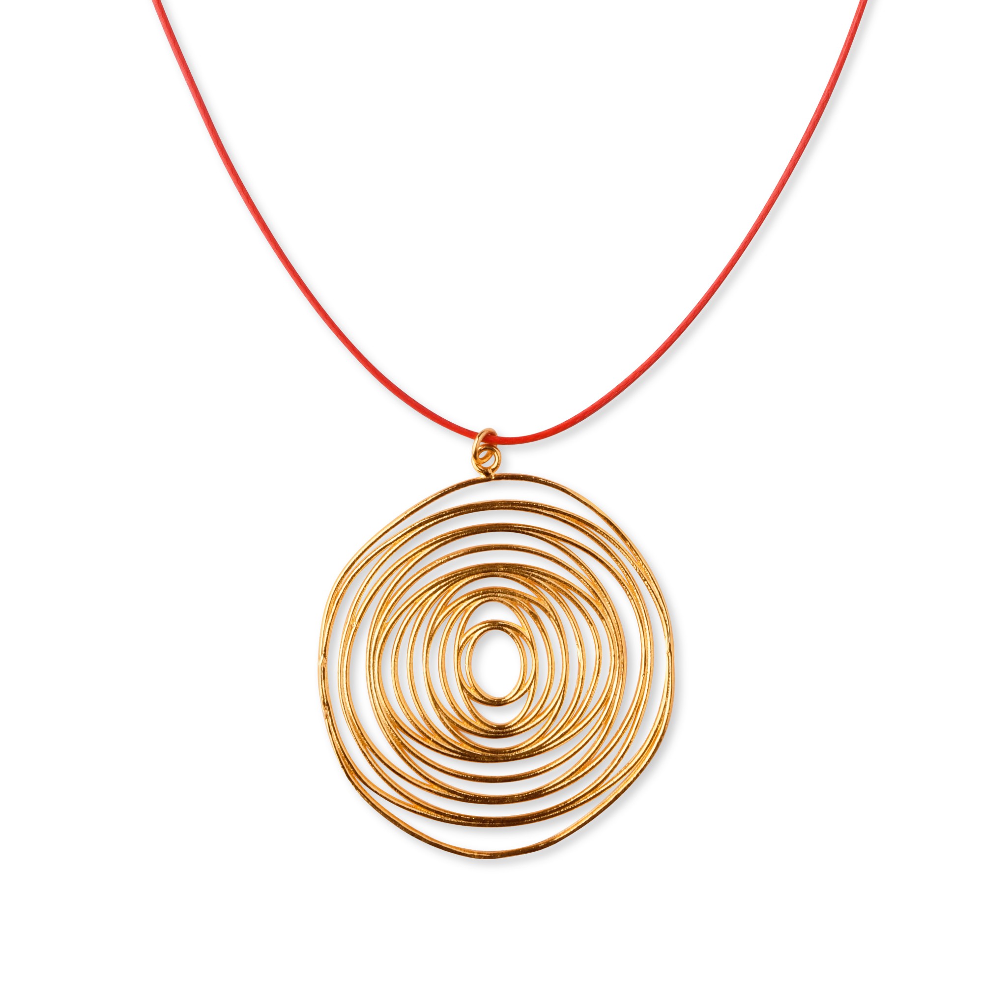 Pendentif plaqué or 24K Cyclope fabriqué en Grèce, collier rouge, détail