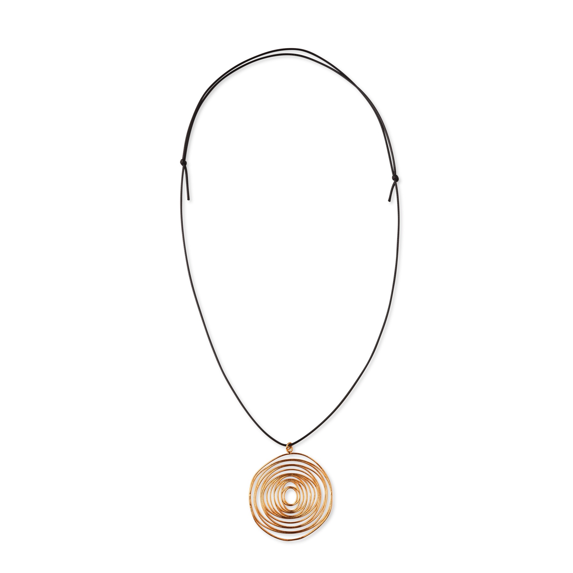 Pendentif plaqué or 24K Cyclope fabriqué en Grèce, collier noir, vue de face