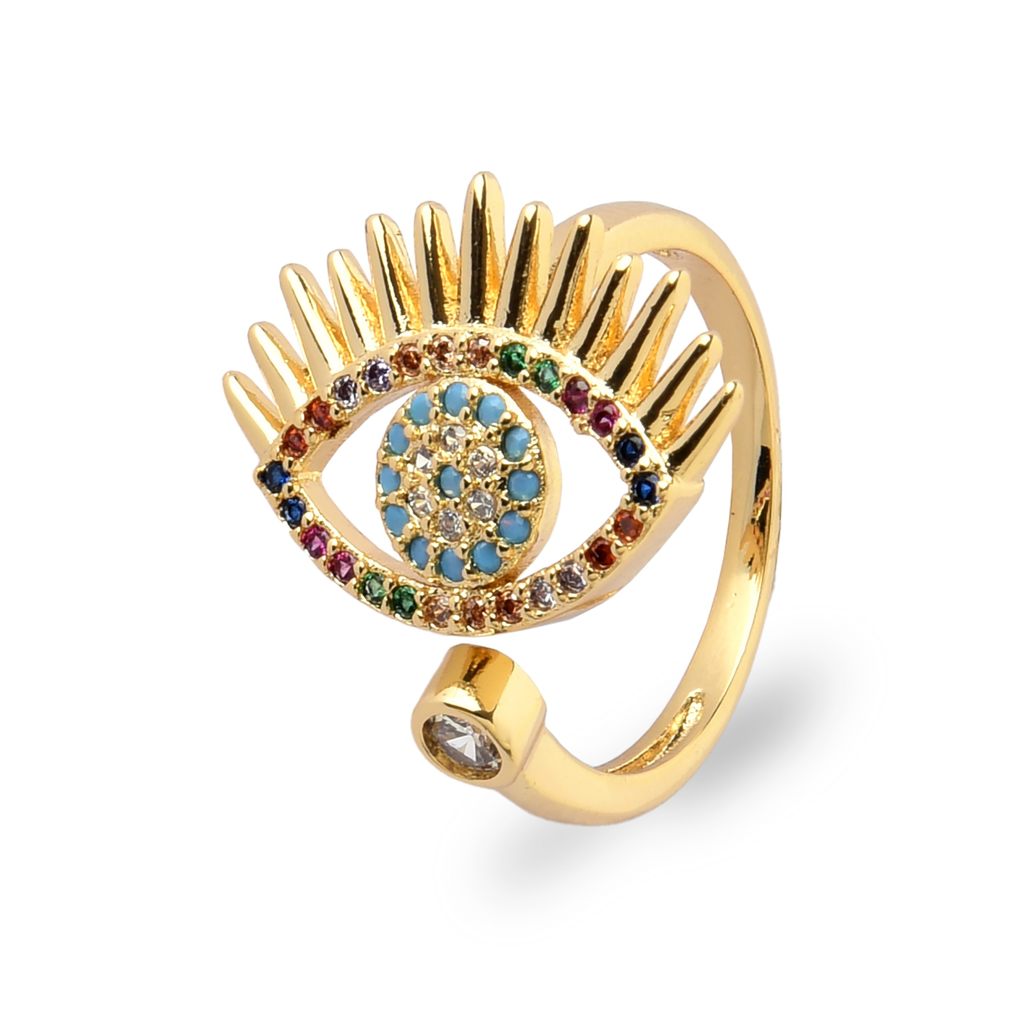 Bague Mataki dorée POUPADOU, vu de face