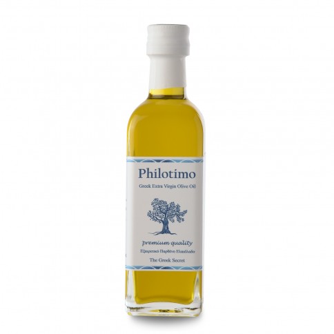 Huile d'olive extra vierge "Koroneiki" 50 ml Philotimo bouteille vue de face