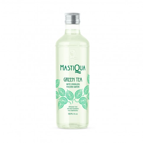 Mastiqua green tea, sparkling water with mastic and green tea 330ml MASTIQUA front view