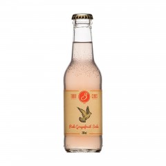 Pink grapefruit soda 200ml Three Cents grapefruit front view