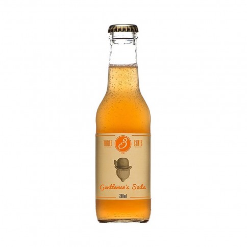 Gentlemen's soda with Bergamot and Tangerine 200ml THREE CENTS front view