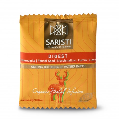 Digest organic herbal infusion bag SARISTI, front view