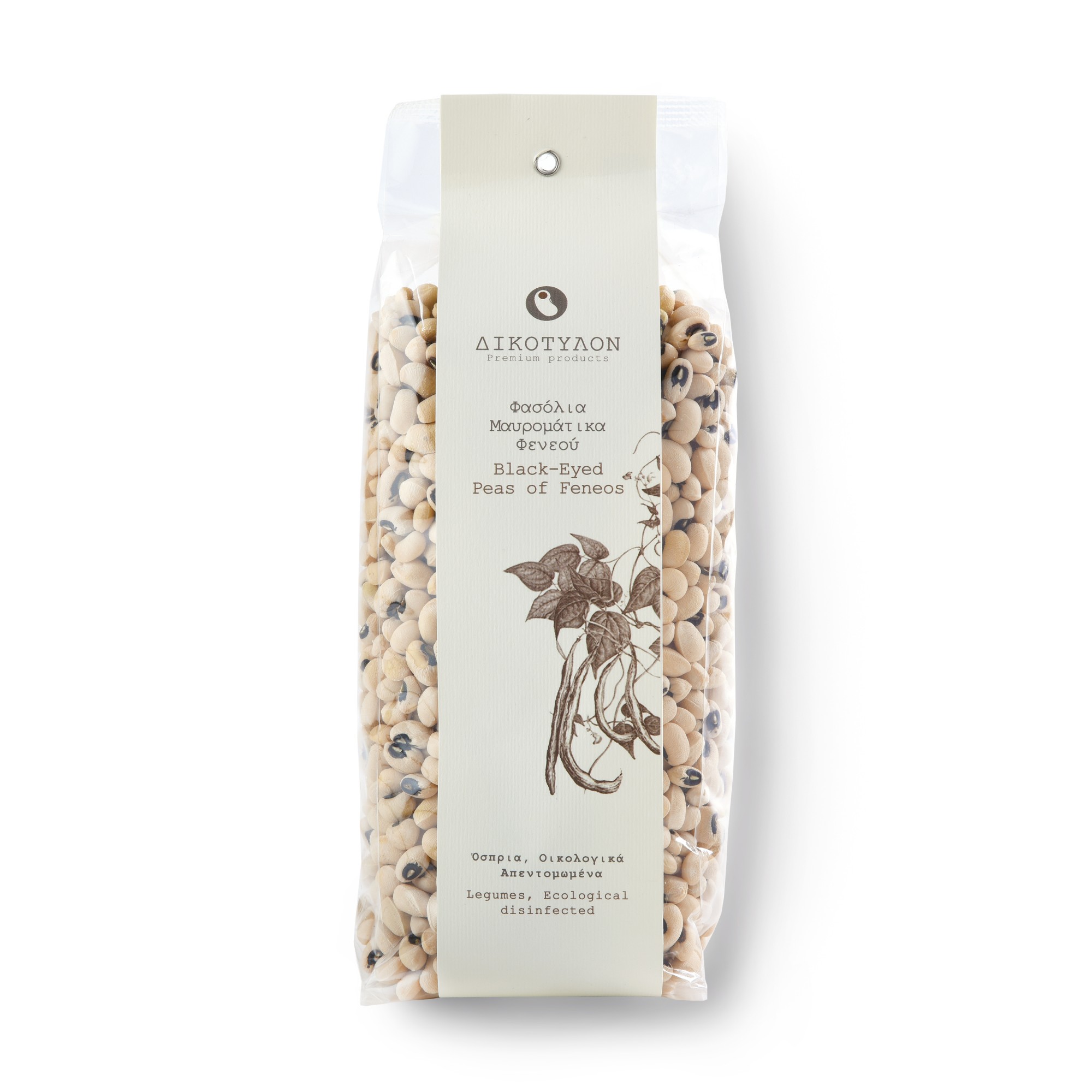 Mavromatika, black-eyed peas of Feneos 500g Dikotilon, front view