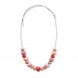 Sifnos necklace with ceramic beads multi pink Poupadou, front view