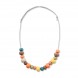 Sifnos necklace with ceramic beads multi Poupadou, front view