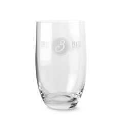 Three Cents Glass for greek artisanal sodas and tonics, front view