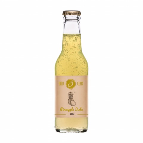Pineapple Soda 200ml THREE CENTS front view