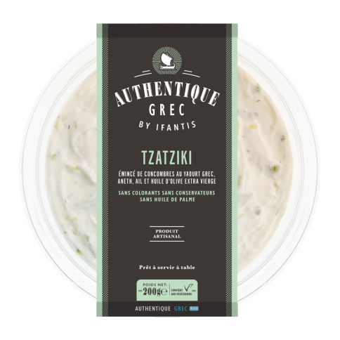 Tzatziki artisanal, prêt à déguster 200g Authentique Grec, vue de face