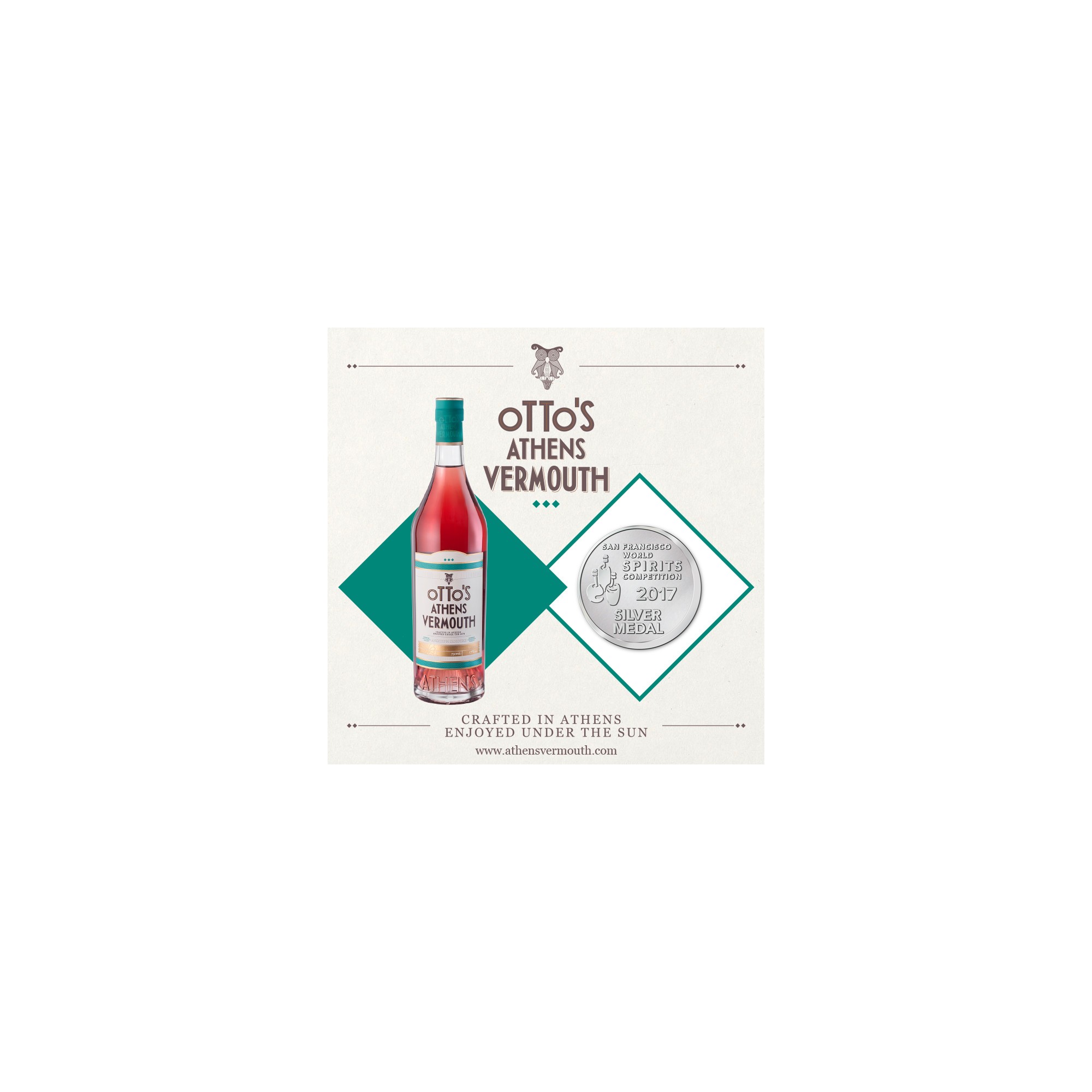 Otto's Athens Vermouth 750ml mpoukali mprostini opsi me metallio