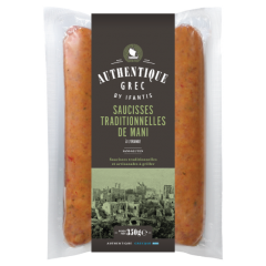 Saucisses traditionnelles de Mani à l'orange 350g Authentique Grec, vue de face