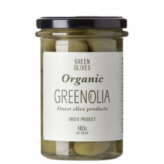 Olives vertes bio 180g Greenolia vue de face