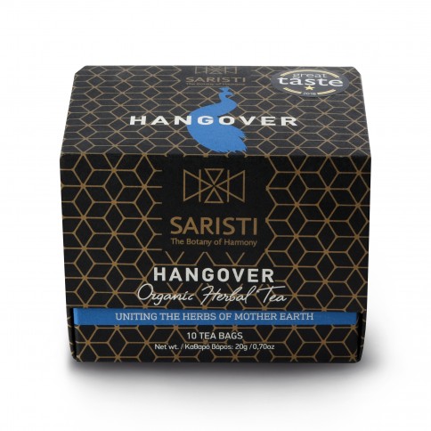 Infusion bio Hangover, boîte de 10 sachets Saristi, vue de face