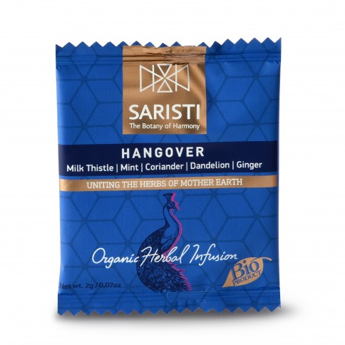 Infusion bio Hangover Saristi, sachet, vue de face