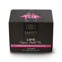 Infusion bio Amour Saristi, boîte de 10 sachets, vue de face