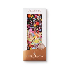 Smarties and triple artisanal chocolate 100g Agapitos, front view