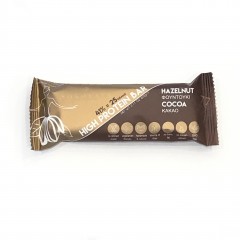 Artisanal hazelnut and cocoa protein bar 60g Agapitos, front view