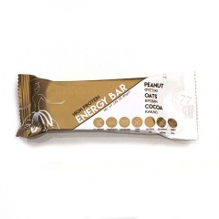 Artisanal peanuts, oatmeal and cocoa energy bar 60g Agapitos, front face