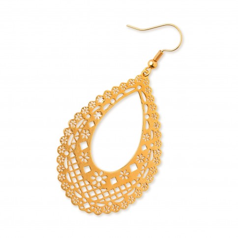 Earrings Arabesque I gold plated POUPADOU, front view