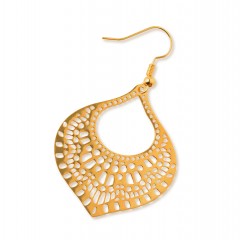 Earrings Arabesque II gold plated POUPADOU, front view