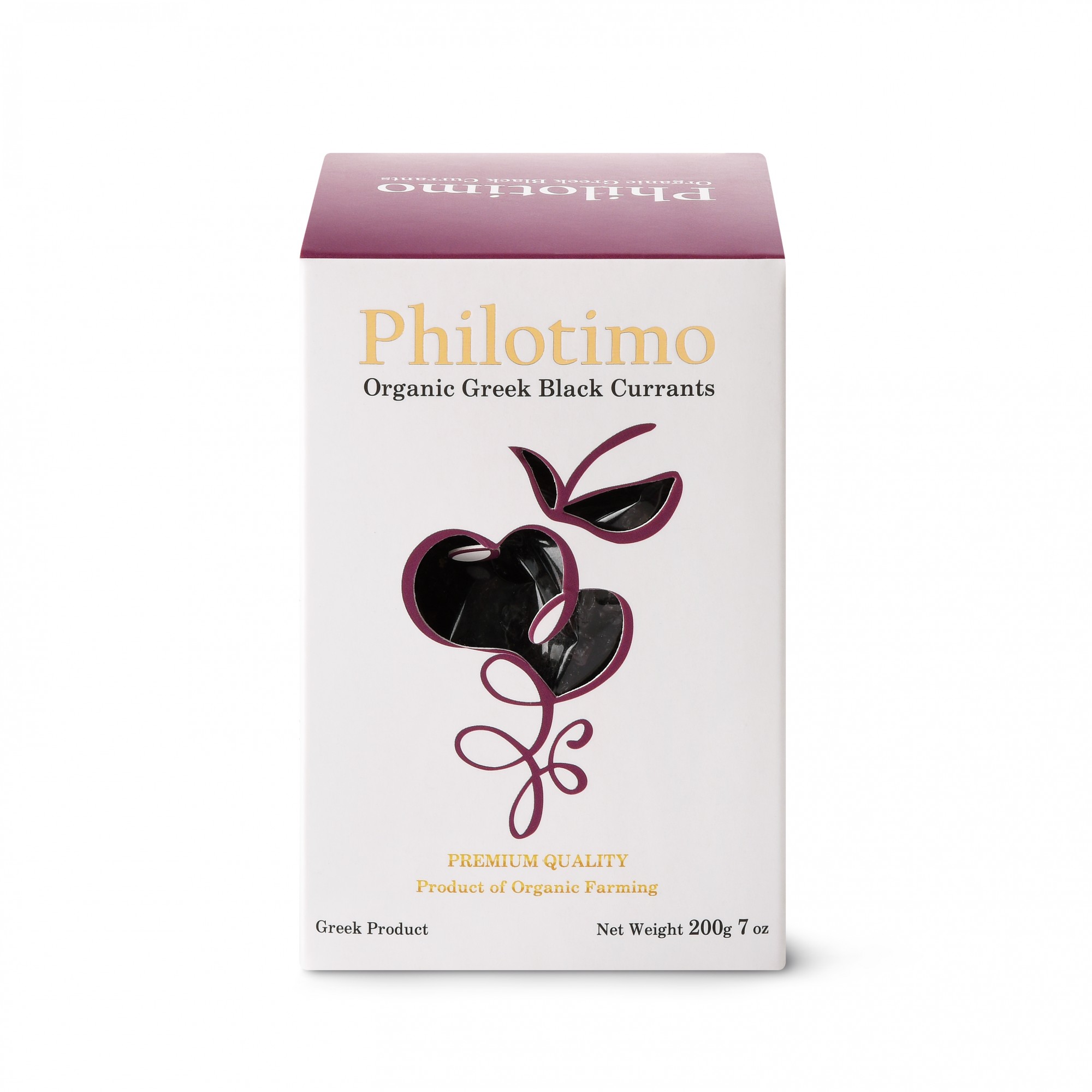 Organic greek black Currants 200g PHILOTIMO, front view