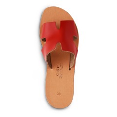 Leather sandals "Kleio" - Red