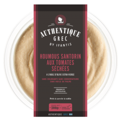 Houmous Santorin aux tomates séchées, prêt à déguster 200g Authentique Grec, vue de face