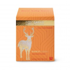 Scented Digest candle with its packaging 180g Saristi, front view