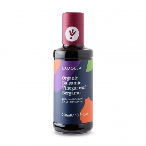 Organic sweet vinegar with bergamot 250ml Ladolea front view