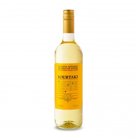 Traditional Retsina of Attiki 750ml KOURTAKI, front view