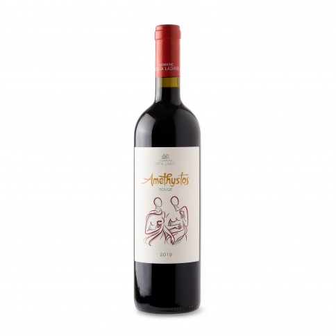 Amethystos, red wine, PGI Drama 750ml LAZARIDI, front view