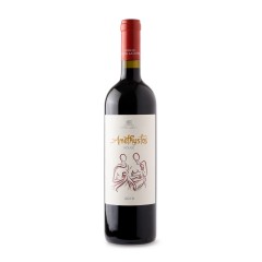 Amethystos, vin rouge IGP Drama 750ml LAZARIDI, vue de face