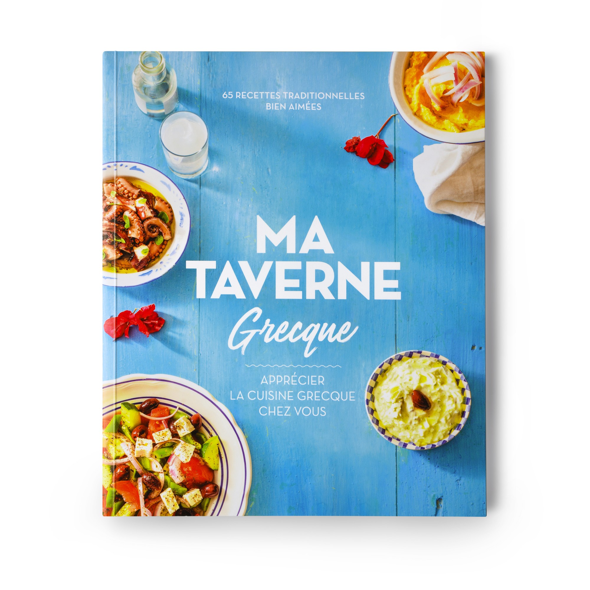 Photo de la couverture du livre de recettes grecques authentiques "Ma Taverne Grecque"