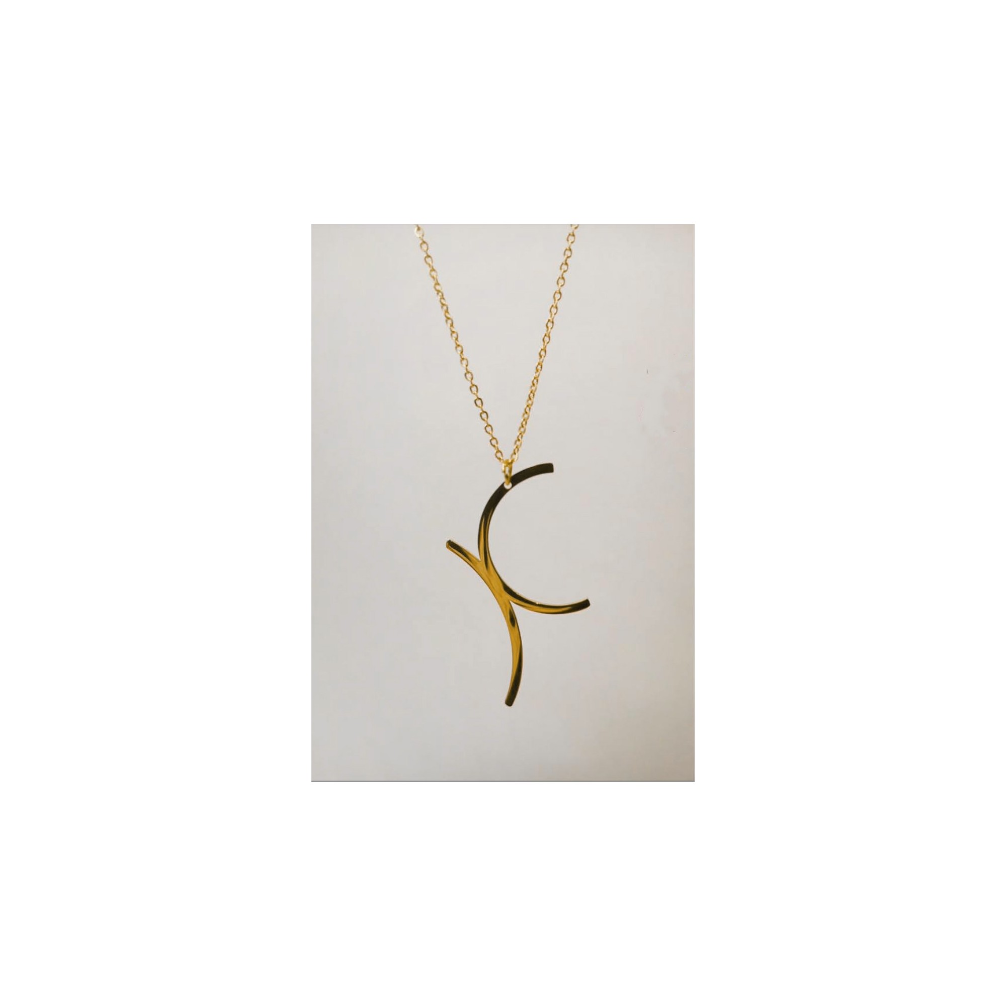 Pendentif plaqué or 18k - Curves