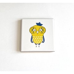 Ceramic coasters - Sailor Owl