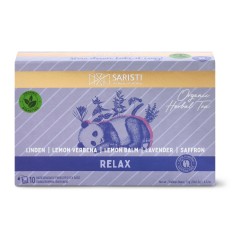 Relax organic herbal infusion 10 bags SARISTI, front view