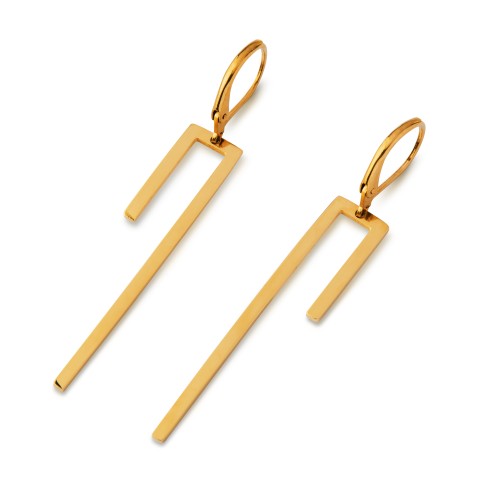 Boucles d'oreilles pendantes - Linear A FUTURE PERFECT, vue de haut