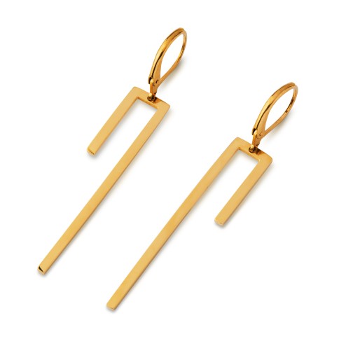 Dangle Earrings - Linear A FUTURE PERFECT, close-up view