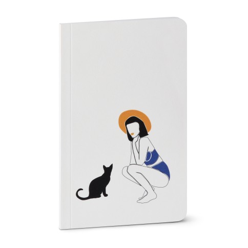 Small Notebook 46 pages Cat and Girl A FUTURE PERFECT, front view