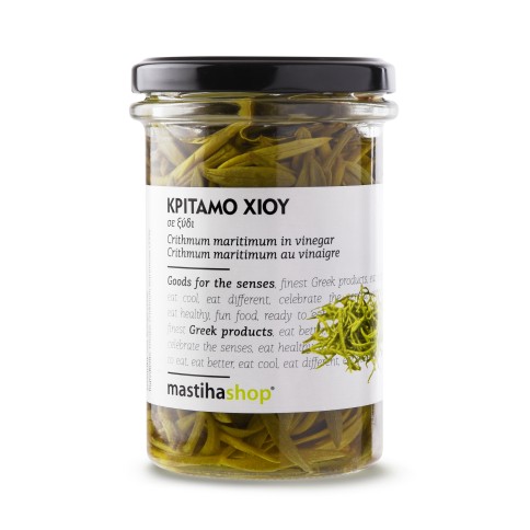 Critamo of Chios, crithmum maritimum in vinegar 100g MASTIHA SHOP, front view