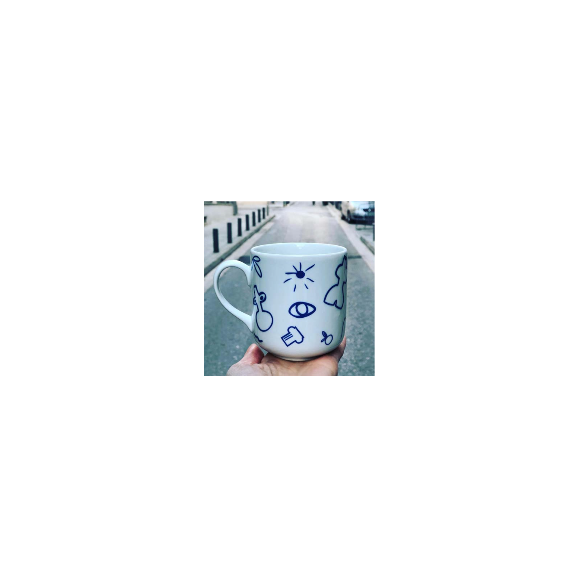 Cherry Mug of fine porcelain 350ml Icons AFP, front view