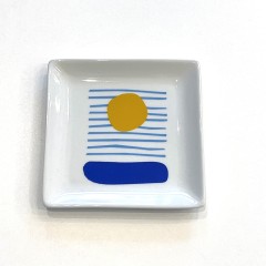 Small square porcelain tray 12 x 12 cm Sea Sun Sky A FUTURE PERFECT, top view