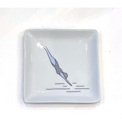 Small square porcelain tray 12 x 12 cm Diver A FUTURE PERFECT, top view