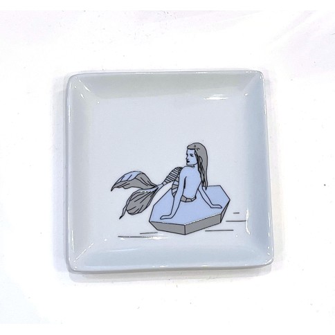 Small square porcelain tray 12 x 12 cm Mermaid A FUTURE PERFECT, top view