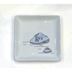 Small square porcelain tray 12 x 12 cm Islands A FUTURE PERFECT, top view