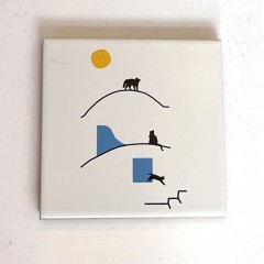 Ceramic coasters - Three cats