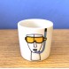 Porcelain Shot cup / Egg cup Cycladic Male Face A FUTURE PERFECT, front view