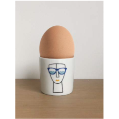 Porcelain Egg cup Cycladic Female Face A FUTURE PERFECT, front view